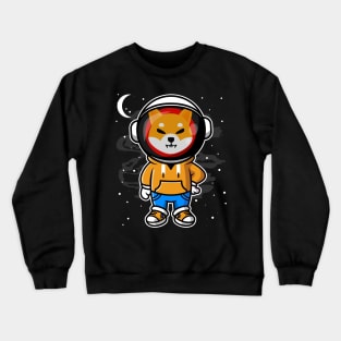 Hiphop Astronaut Shiba Inu Coin To The Moon Crypto Token Shib Army Cryptocurrency Wallet HODL Birthday Gift For Men Women Crewneck Sweatshirt